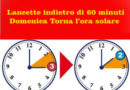 Da domani torna l’ora solare: lancette dell’orologio indietro di un’ora