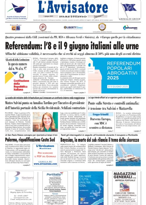 L'Avvisatore marittimo dell'1 giugno 2025