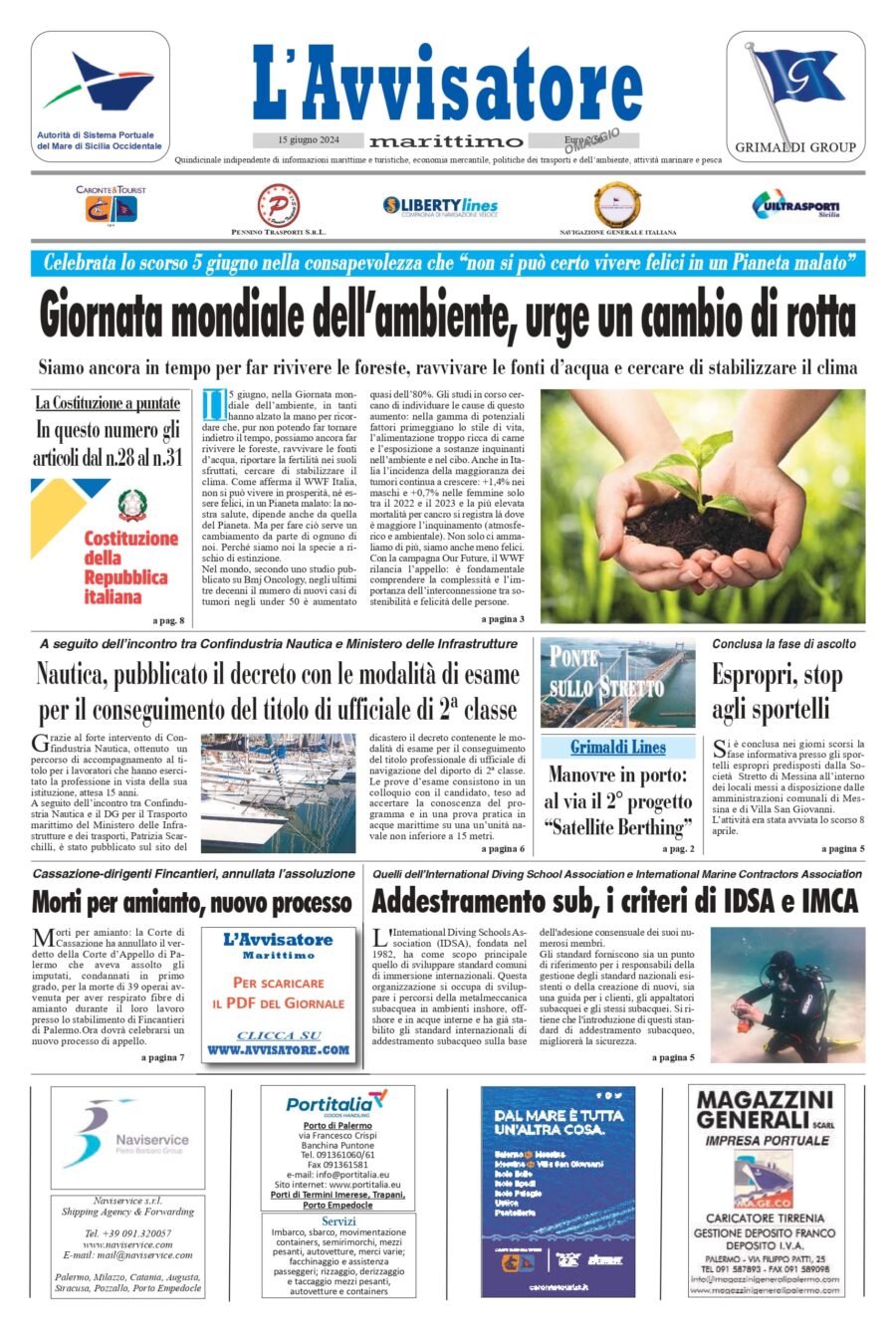 L'Avvisatore Marittimo del 15 giugno 2024