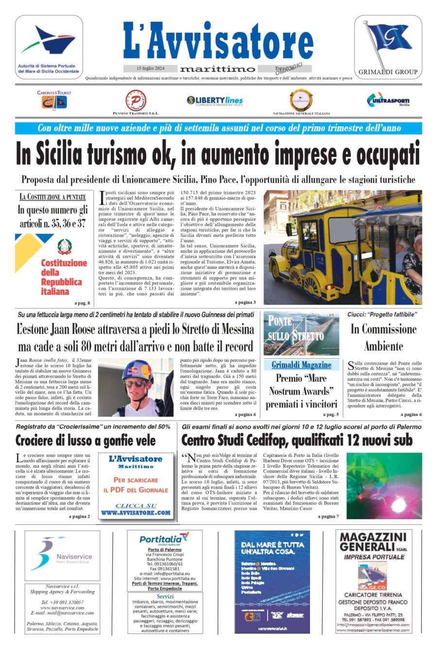L'Avvisatore marittimo del 15 luglio 2024