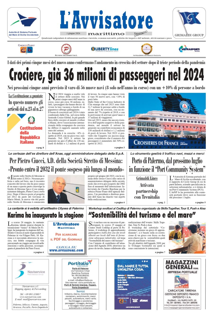 L'Avvisatore marittimo dell'1 giugno 2024