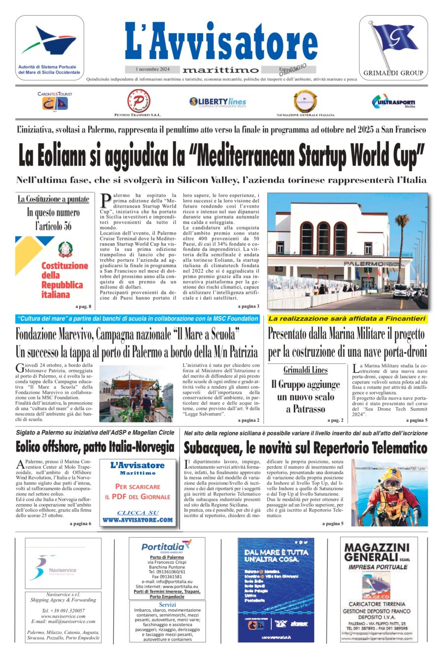 L'Avvisatore marittimo dell'1 novembre 2024