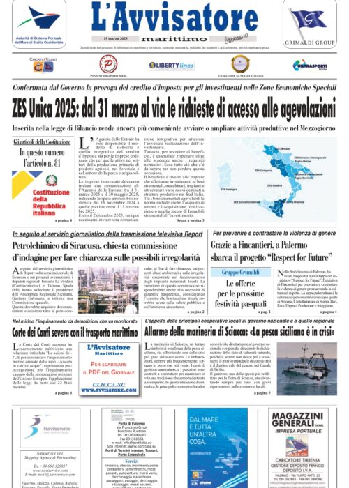 L'Avvisatore marittimo del 15 marzo 2025