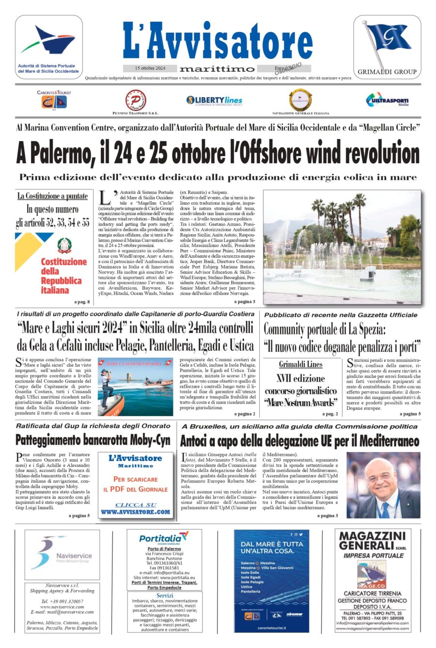 L'Avvisatore marittimo del 15 ottobre 2024